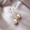 Retro Temperament Teardrop Wrapped Pearl Long Tassels Dangle Earrings for Women Romantic Wedding Party Valentine's Day Jewelry
