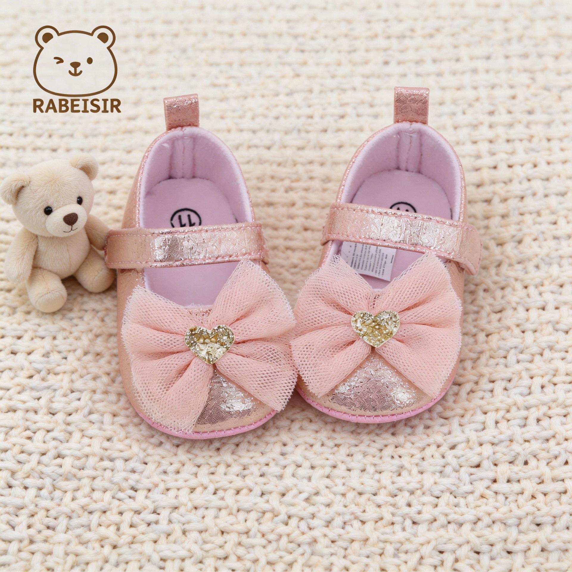 Popular Heart Bow Lace Baby Walker & Floor Shoes
