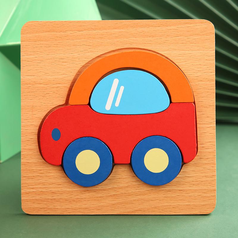 Wooden 3D Educational Puzzle for Toddlers - Interactive, Creative Hands-on Toy for Ages 1-3