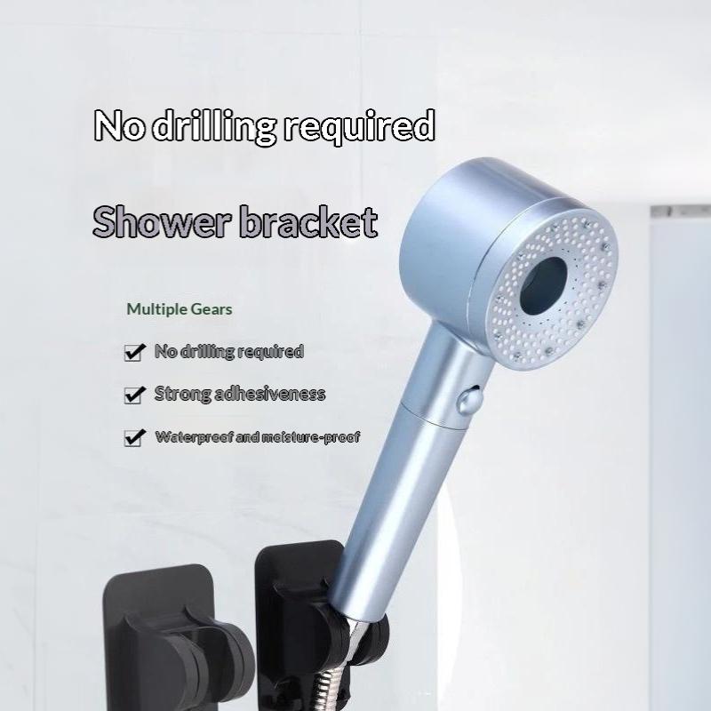 Wall Mount Shower Head Holder Strong Adhesive Residue Free Removable Waterproof ABS Bracket for Bathroom Use