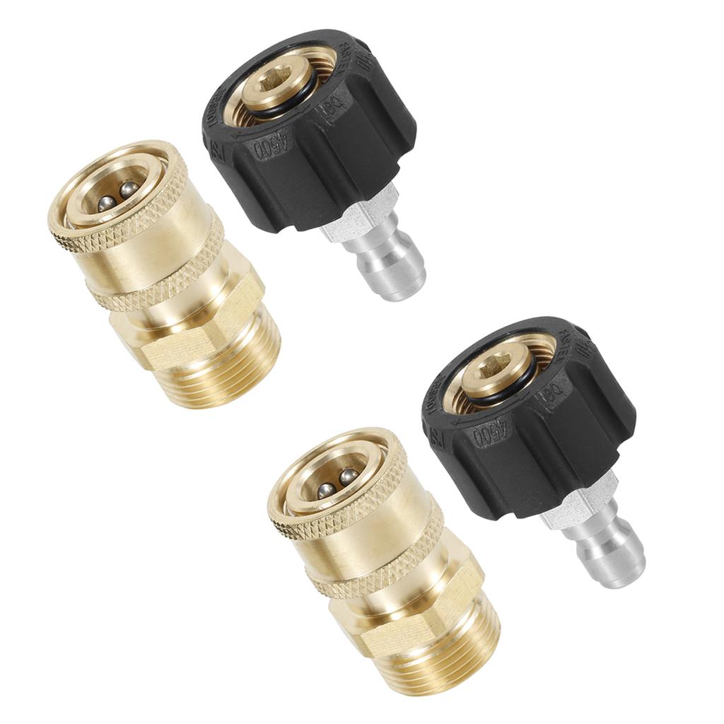 12/2PCS High Pressure Washer Adapter M22 14mm To 1/4 In Quick Connect Fitting Hose Gun Adapter To Wand Connector Accessories