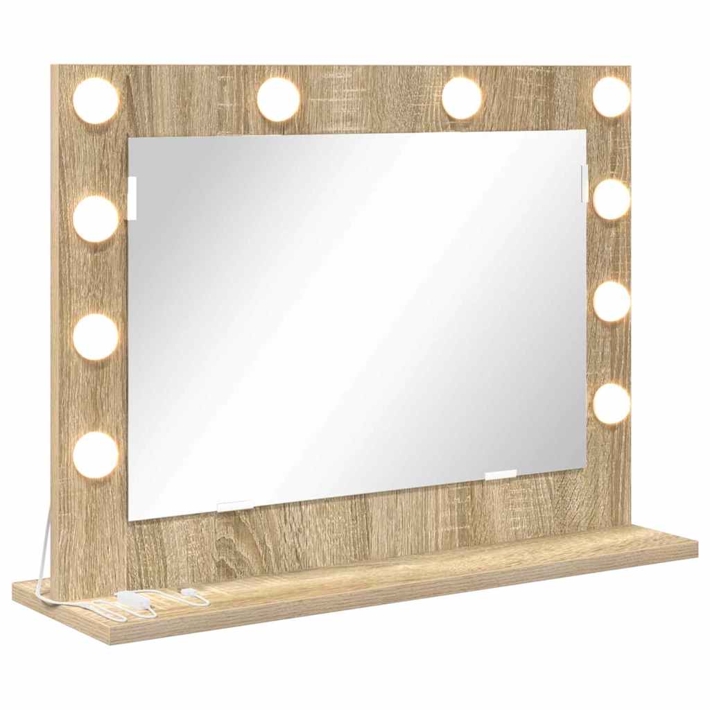 Rectangular Washbasin Mirror In Sonoma Oak 60 X 45 X 18 Cm