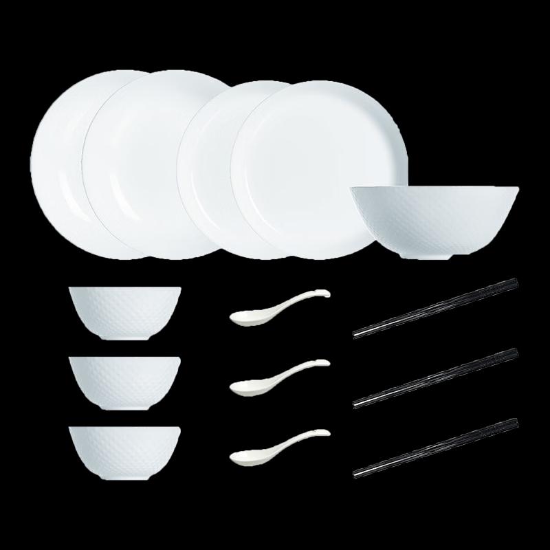 Luminarc Crystal Jade 14-Piece Tempered Glass Dinnerware Set