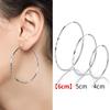 Trendy 2021 Silver Needle Earrings - Korean Style, Large Round Hoop, Bamboo Section