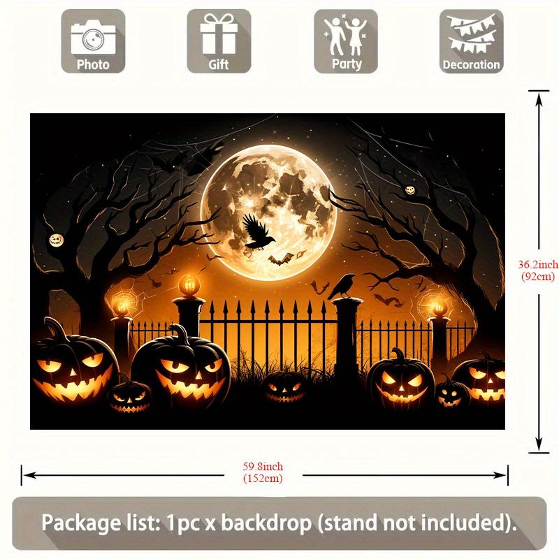 A polyester background cloth with a Halloween night theme suitable for indoor/outdoor decoration