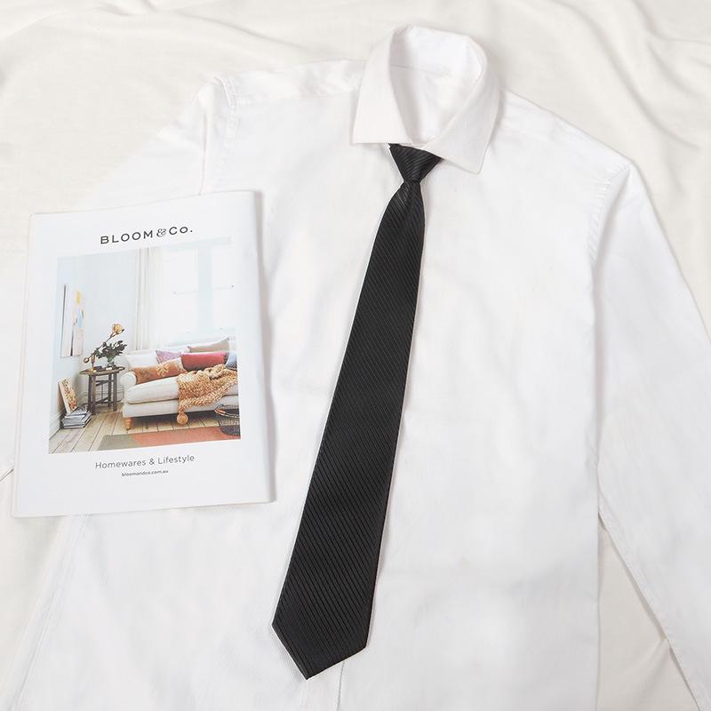 JK Japanischer Stil Unisex Studenten Krawatte mit Reißverschluss - Schwarz Bügelfrei Akademie Fliege für Kinder.