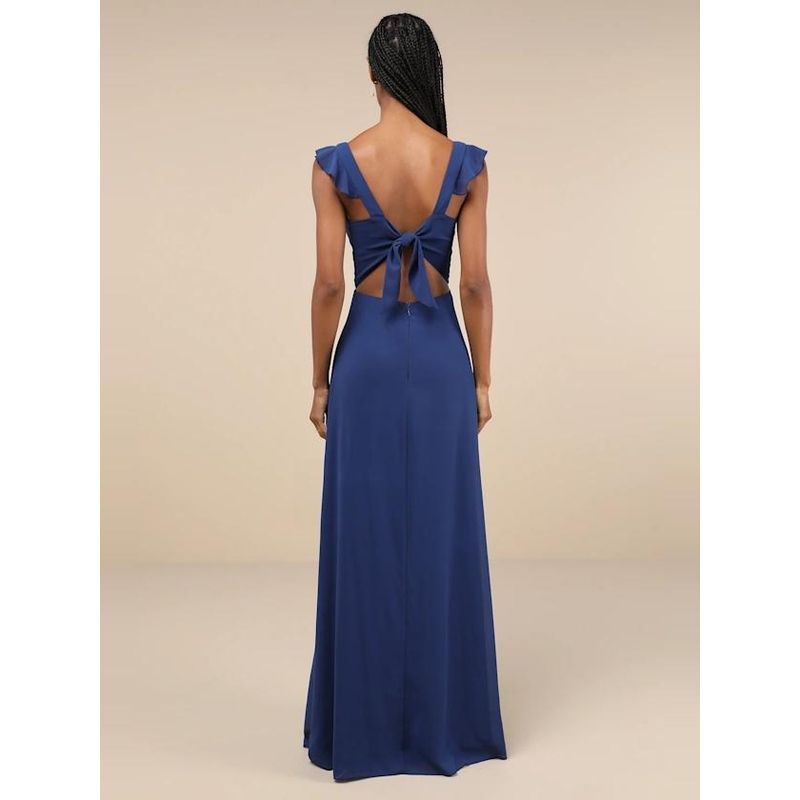 Export Single Lu Home Hepburn Square Collar Design off-Shoulder Ruffles Vacation Elegant Chiffon Fairy Temperamental Dress