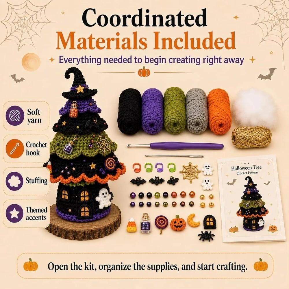 Beginner Friendly Halloween Crochet DIY Kit Complete Set Knitting Supplies DIY Craft Project