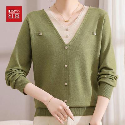 Hodo Elegant Mother's Autumn Faux-Two-Piece Knit Sweater