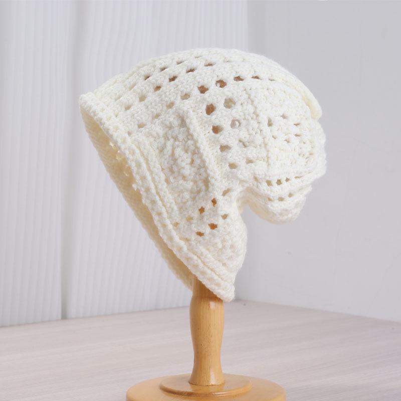 Women s Fashion Loose Knitted Beanie Hat, Black High-End Style, Cold Weather Hat белый