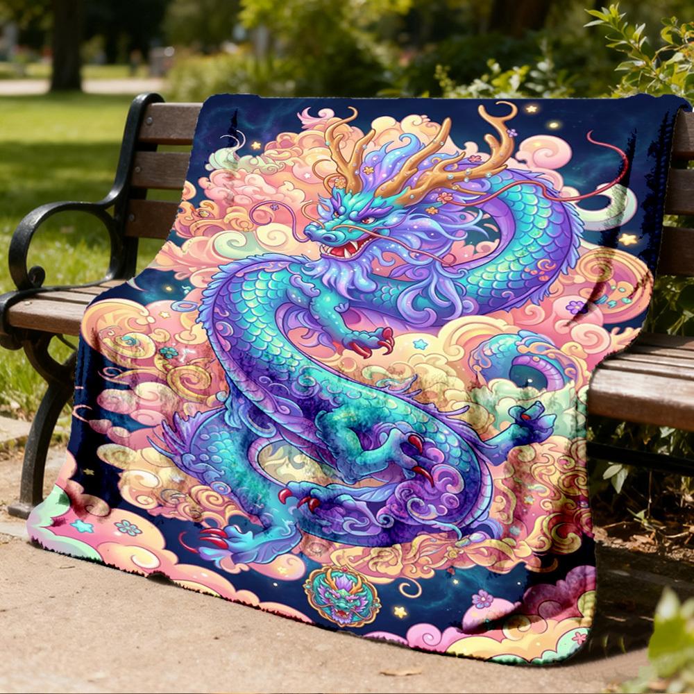1pc Dragon FantasyOutdoor Blanket, Soft And Comfortable Blanket, Casual Warm Outdoor Blanket, Good Birthday Gift yy260328082