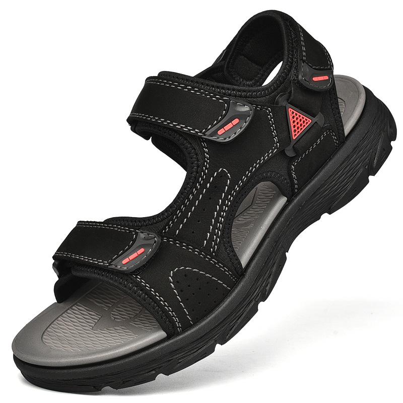 

Мужские трендовые новейшие летние нескользящие пляжные сандалии класса люкс для отдыха на открытом воздухе модная обувь тапочки из натуральной кожи мужские сандалии 45