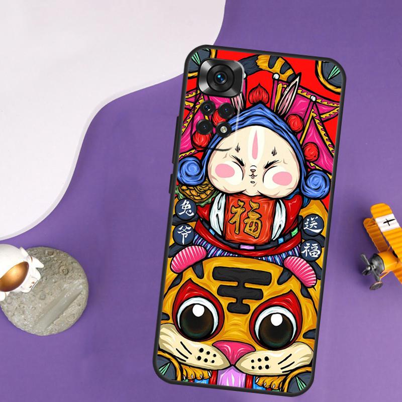 Cat Dragon Rabbit Chinese Style Case For Xiaomi Redmi Note 13 Pro 14 12 9 10 11 Pro 10S 11S 12S Redmi 14C 13C 10C 12C Cover