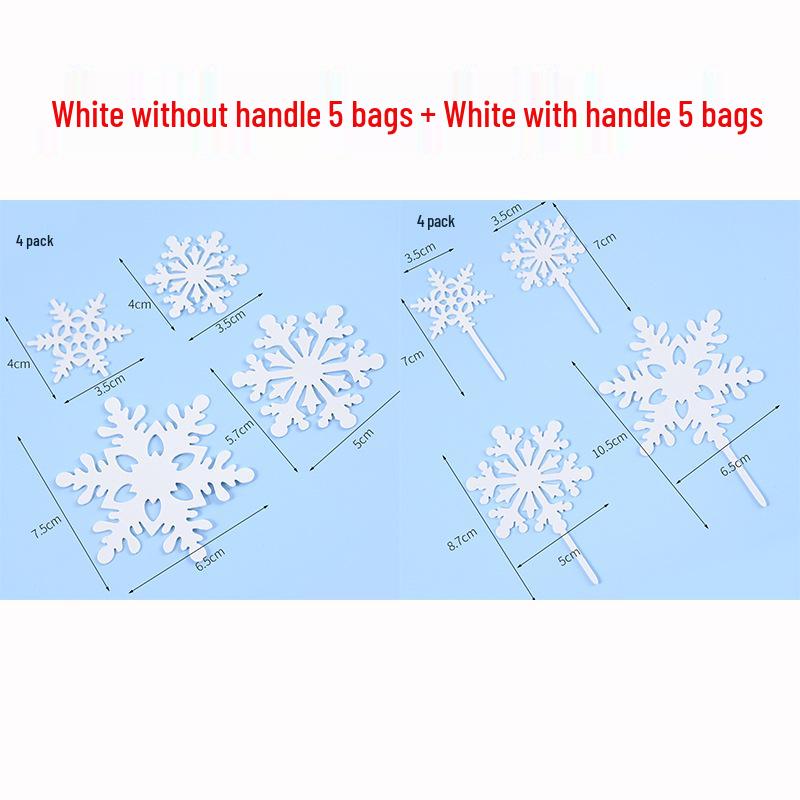 Frozen Princess Snowflake Cake Topper - Acrylic White Christmas Decoration for Baking and Birthdays