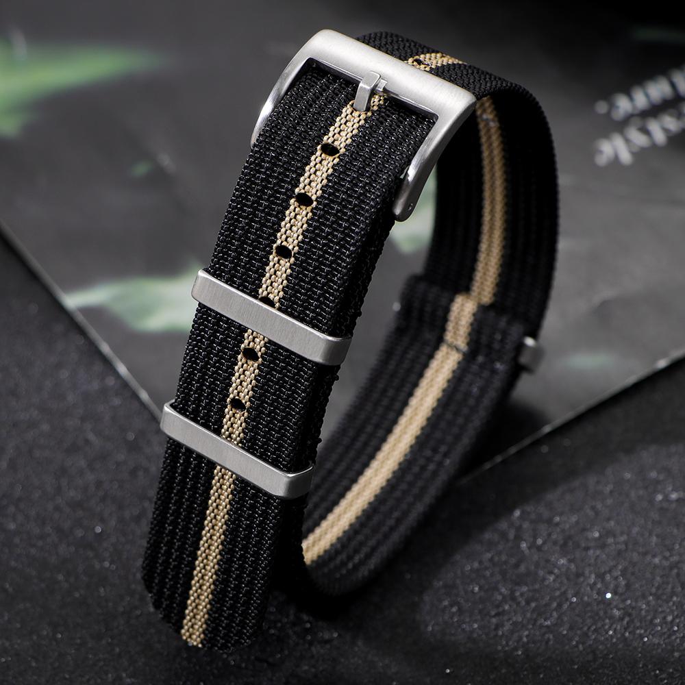 Ribbed Nylon Watch Band 18mm 20mm 22mm Comfortable Watch Straps Military Watch Strap for Omega Bund Bands Men Women Watchbands