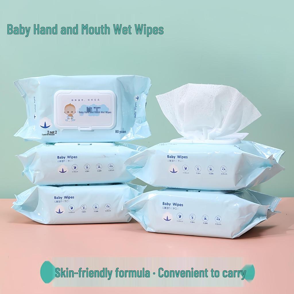 Large Pack Baby Hand & Mouth Wipes - Disposable Wet Wipes for Cleaning
