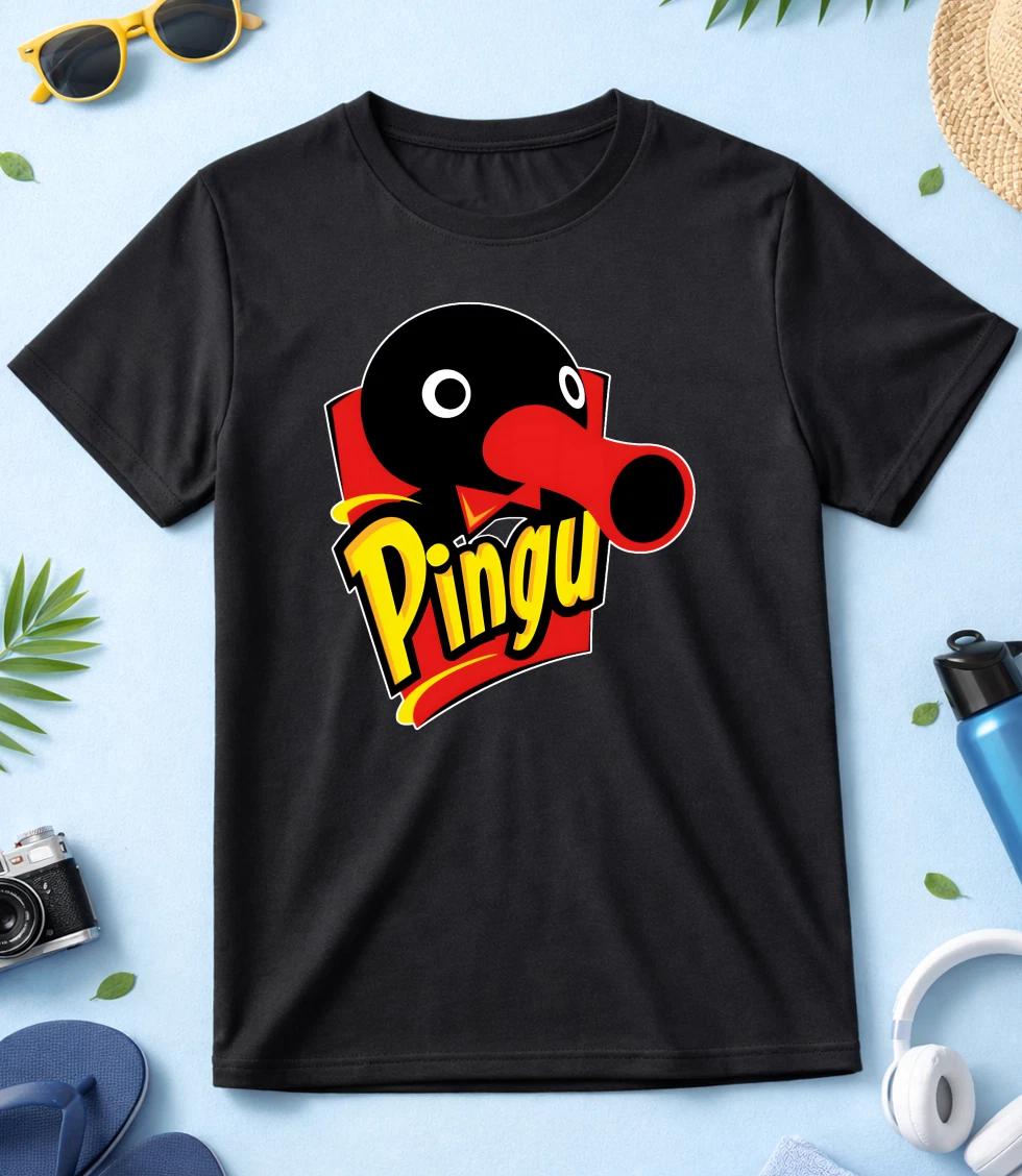 Pingu Nooot, Short Sleeve White-Black Men/Women T Shirt KA111 XS