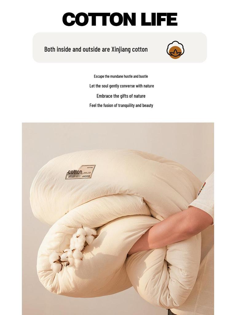 Premium Cotton Quilt: Class A, Single/Double, All-Season, Extra Thick for Winter Warmth