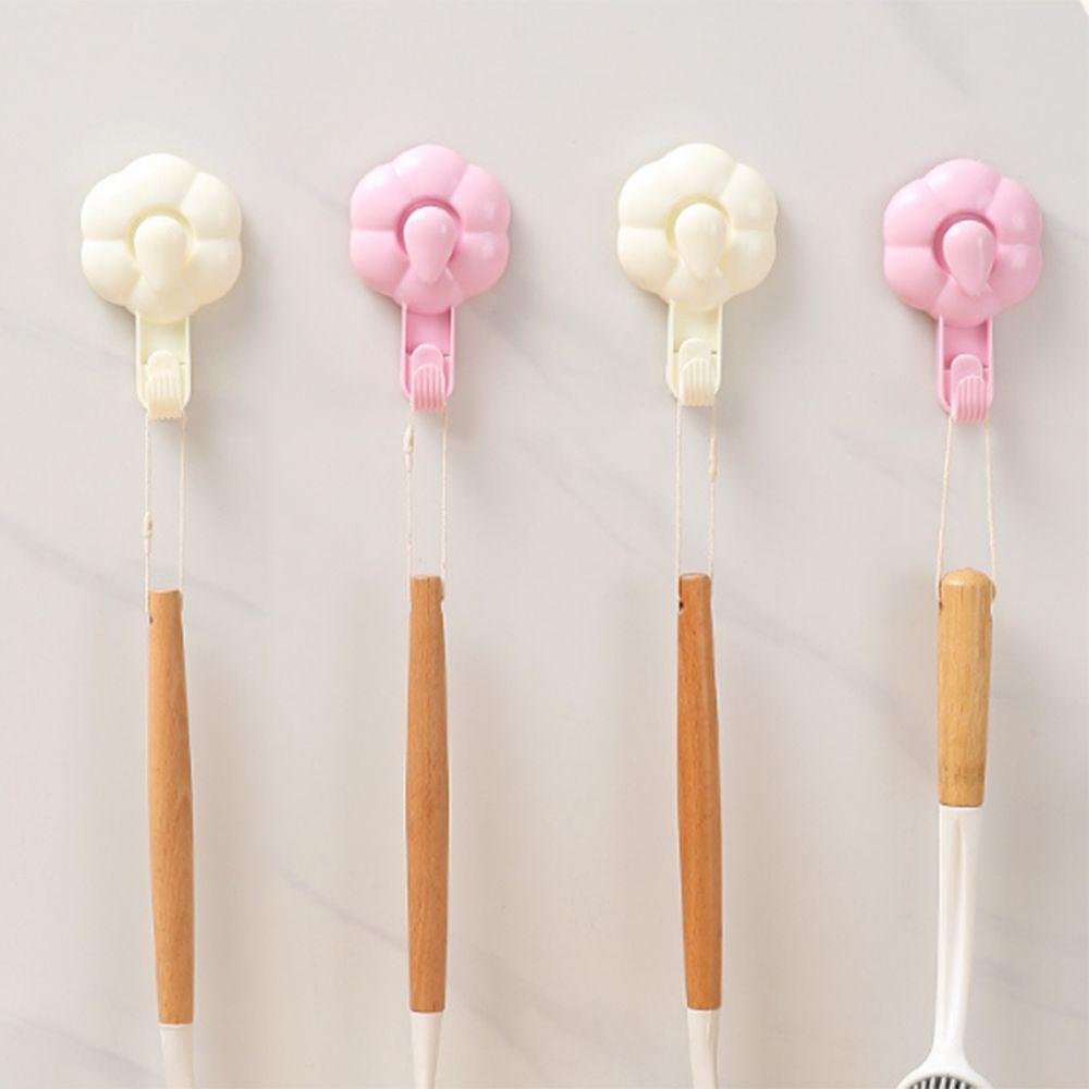 4 Pcs Multifunctional Flowers Suction Cup Hooks No Punch Wall Mounted Hooks  Bathroom