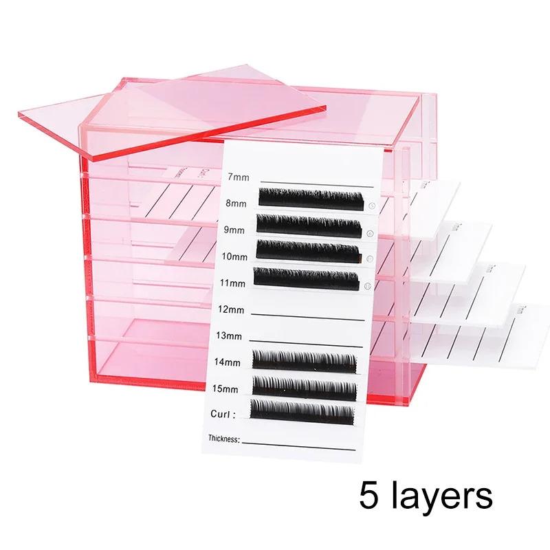 1 stuks Wimperverlenging Opbergdoos 5 Lagen Acryl Pallet Wimper Organizer Houder Displaystandaard Make-up Tools Benodigdheden