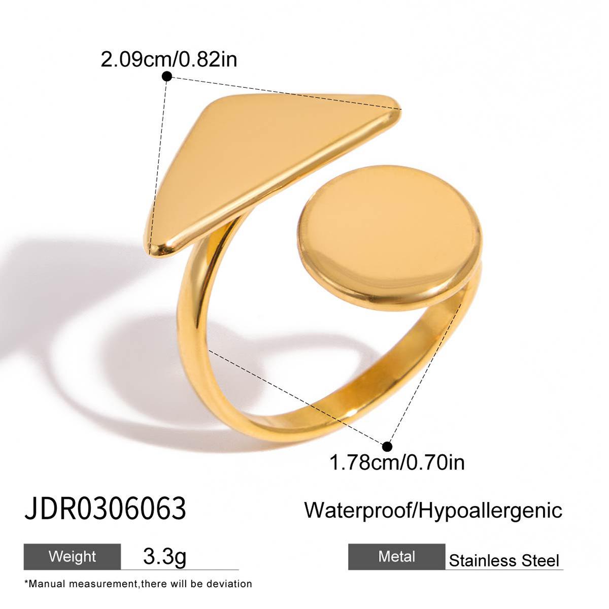 Современный минималистичный дизайн 18K геометрический узор асимметричное открытое кольцо ювелирное изделие