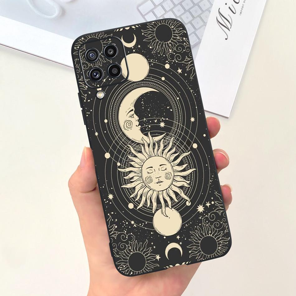 Für Samsung Galaxy M22 F22 Hülle Samsung M22 F22 4G SM-M225F E225F Mode Mond Design Weiches Silikon Schutzhülle Handyhüllen