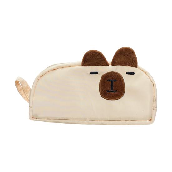Pencil Case Cartoon Pen Pouch 3D Embroidered Cat Capybara Pen Holder Large Capacity School Stationery Organizer for Kids Teens Students