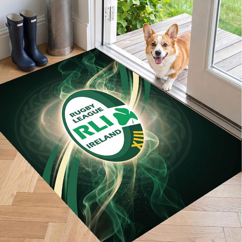 Soft Floor Carpet Ireland Rugby Pattern Area Rug Decorative Mat For Home Room Decoration