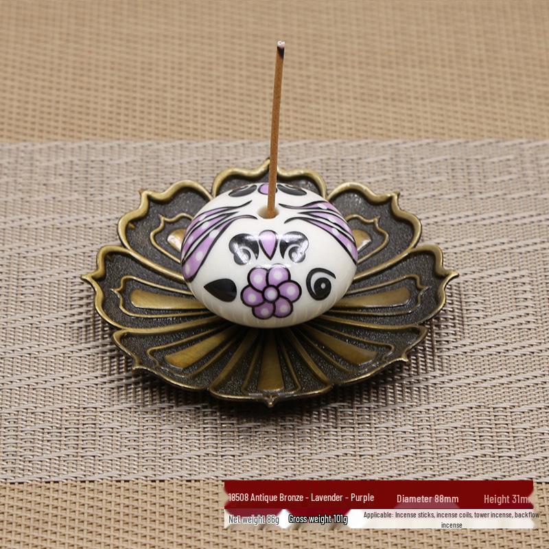 Ceramic Japanese-Style Incense Tray & Holder - Two-in-One Backflow and Stick Holder Ornament