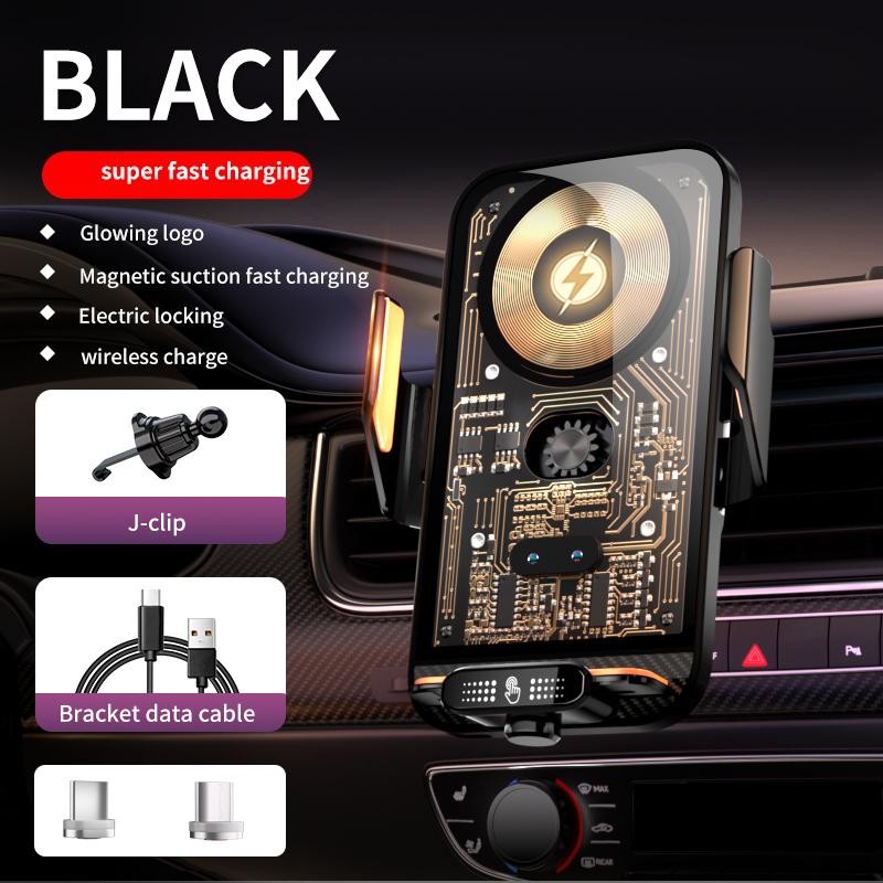 100% New Car Phone Holder Wireless Charger Magnetic USB Super Fast Charging For iPhone 15 14 13 12 Pro Max Samsung Xiaomi