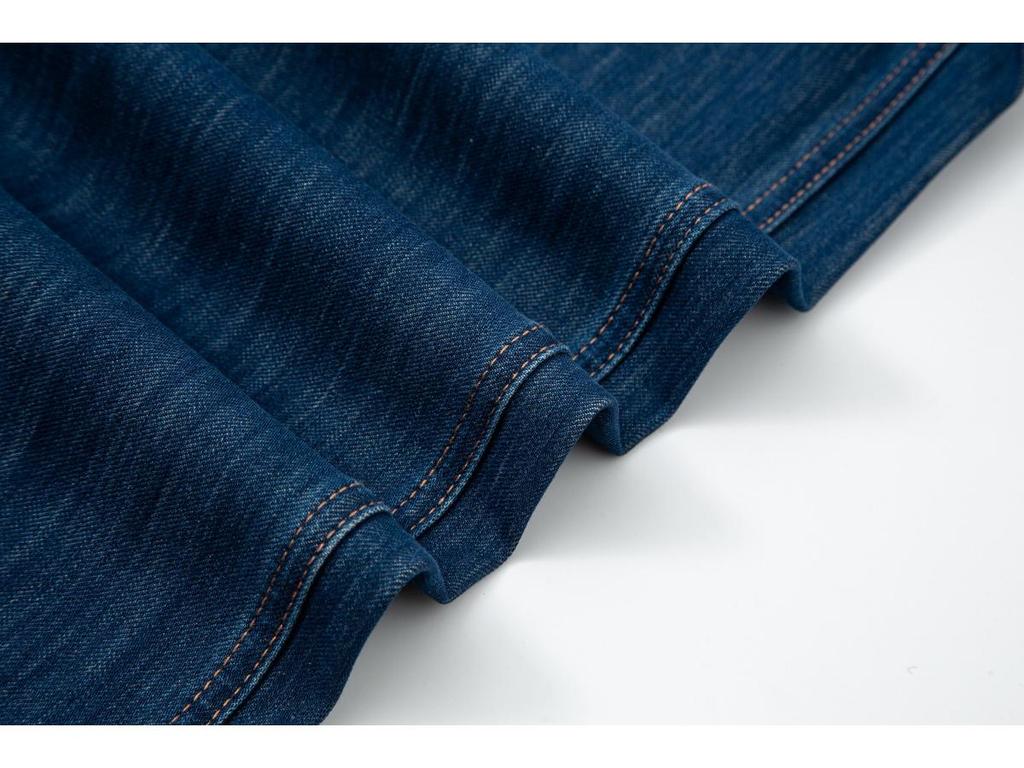 Petite Women's Blue Retro High-Waist Wide-Leg Cropped Jeans, Summer 2025 Four-Way Stretch