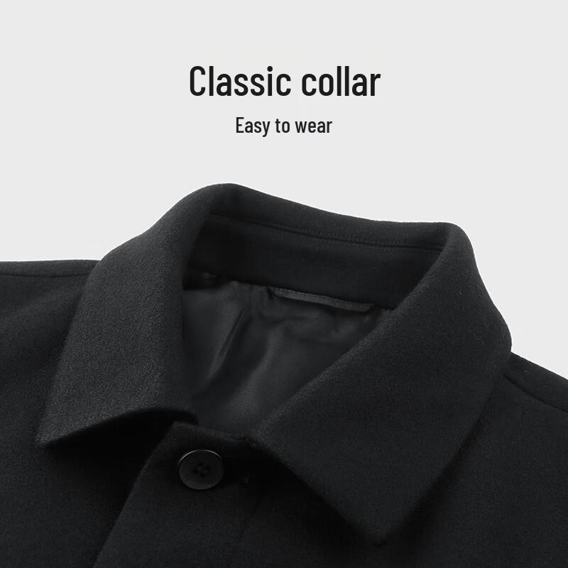 SEPTWOLVES Men's Wool Blend Lapel Overcoat