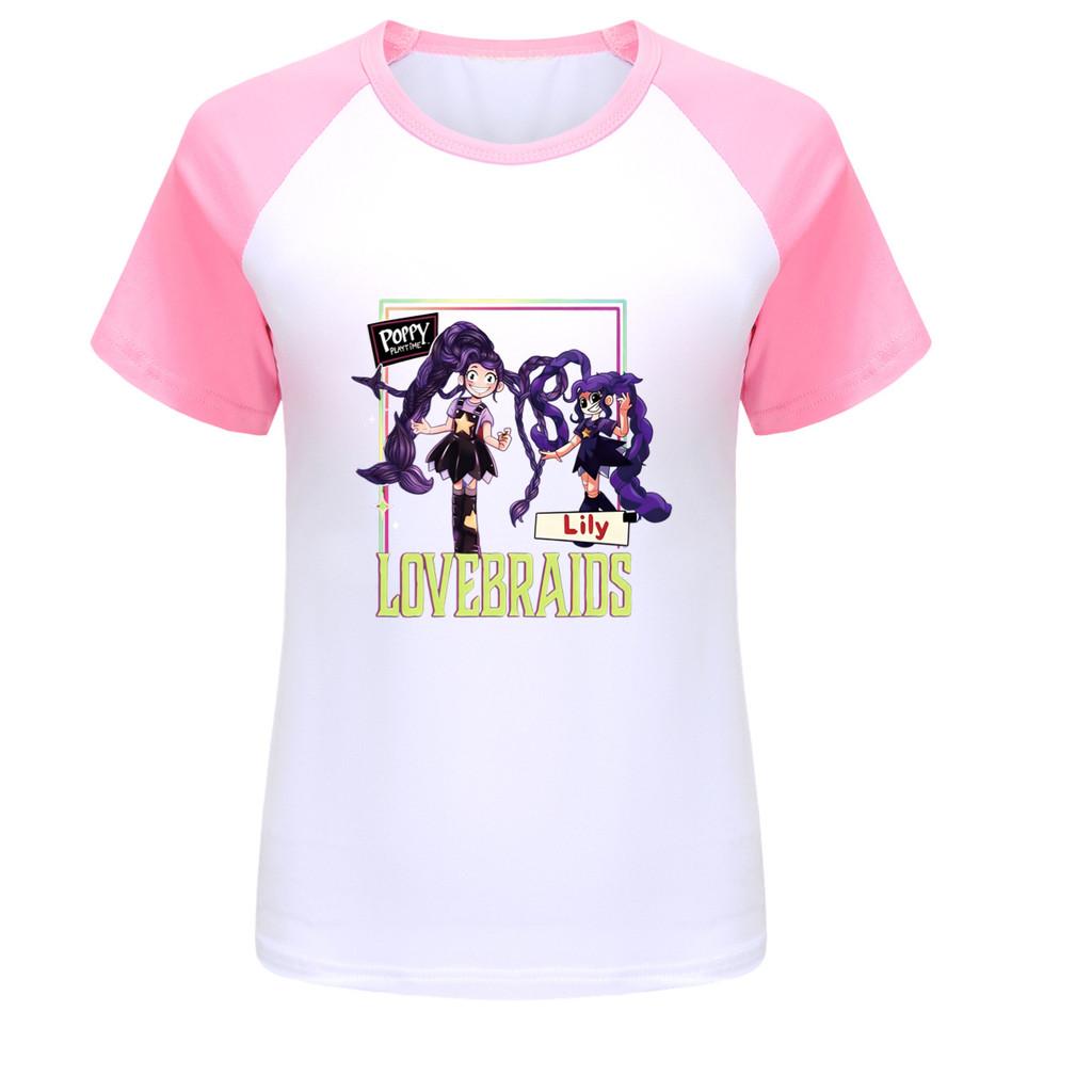 5594 Kids Girls Lily Lovebraids Raglan Sleeves Casual T-Shirt