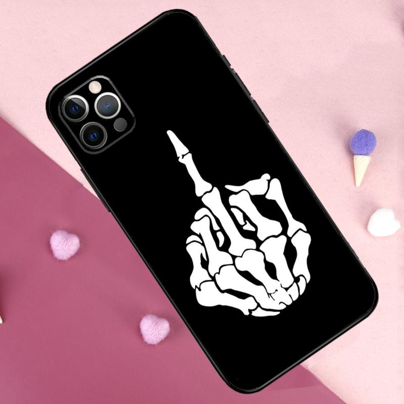 Skeleton Middle Finger Phone Case For iPhone 17 Pro Max 11 14 15 16 Pro Max Plus 13 12 Mini 16e 17 Air Back Cover