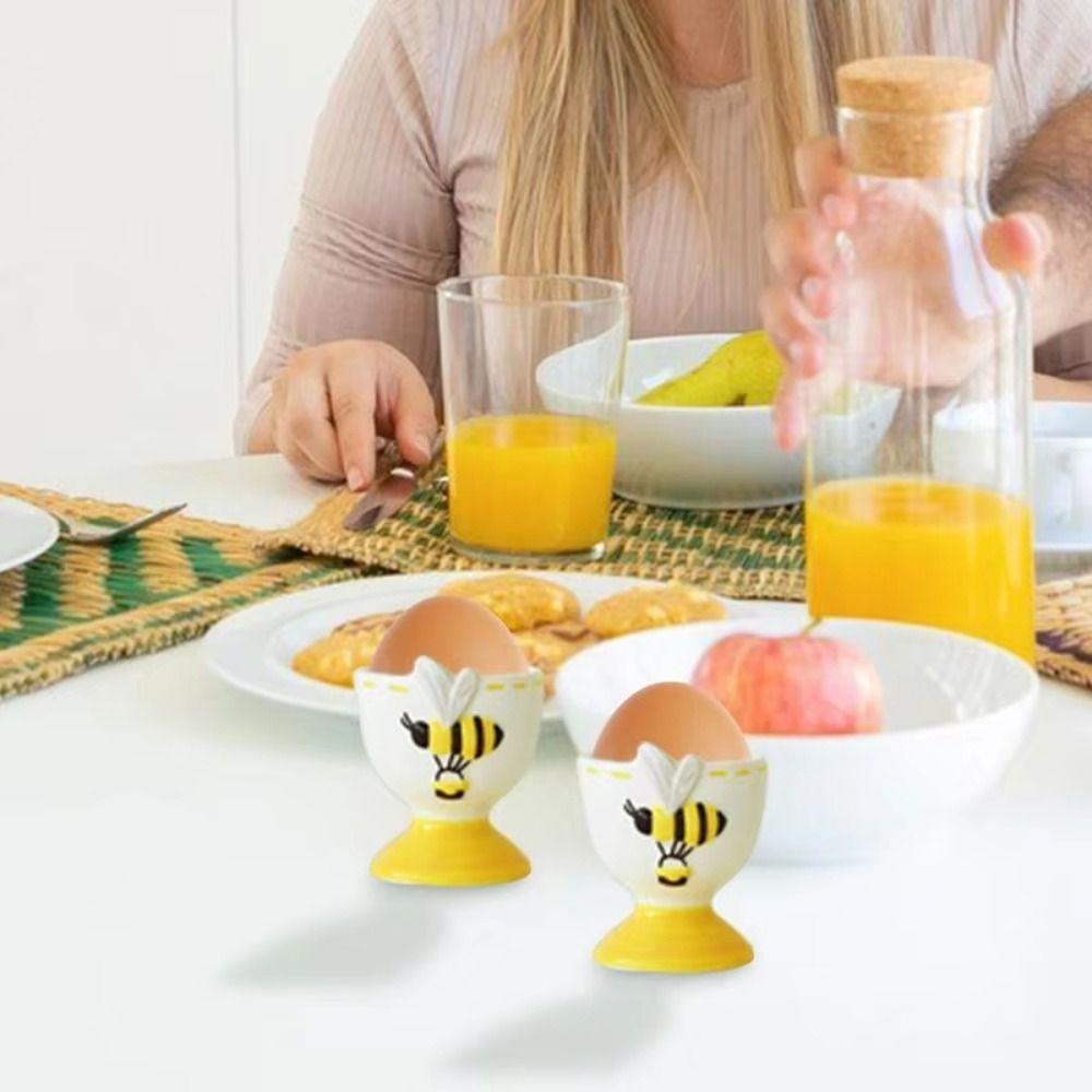 3D Cartoon Egg Cup Rabbit Bee Steamed Egg Cup Cute Egg Holder  New Home Gift