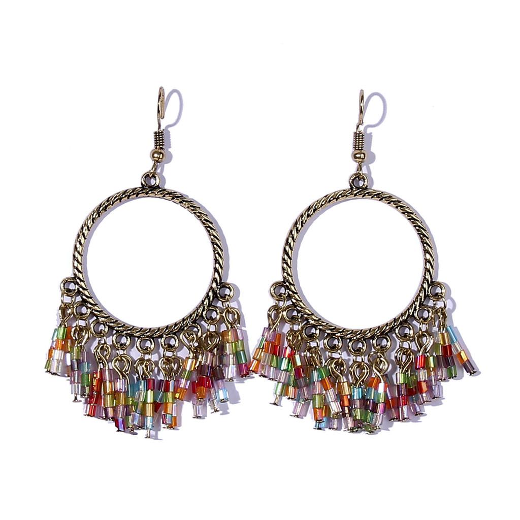 Ethnic Modern Alloy Jewelry With Geometric Shape And Embellished Crystals