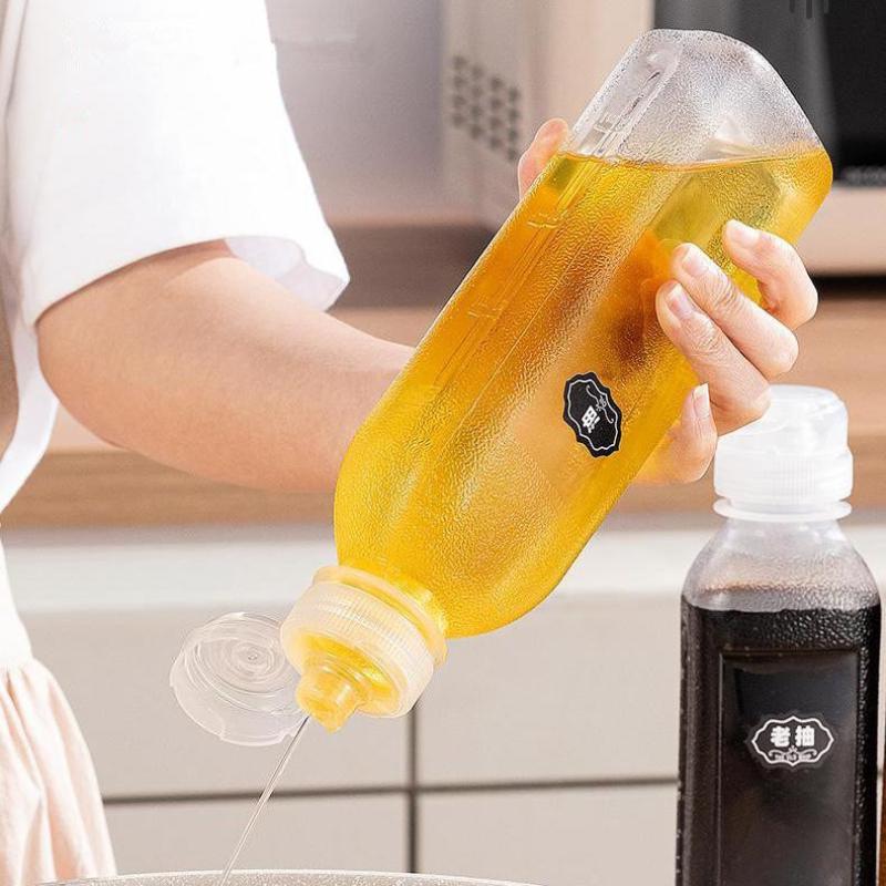 300/500/1000Ml Kitchen Oil Bottle Seasoning Plastic Squeeze Bottle Dispenser For Salad Sauce Olive Oil Container Cooking Gadgets