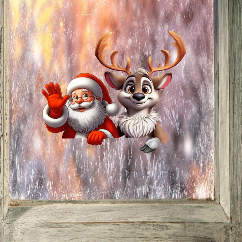 

Car Window Decals Christmas Laptop Decoration Decals Santa Claus Elk Car Rear Window Sticker Decorative Vehicle Decal For Wall CZECH REPUBLIC
