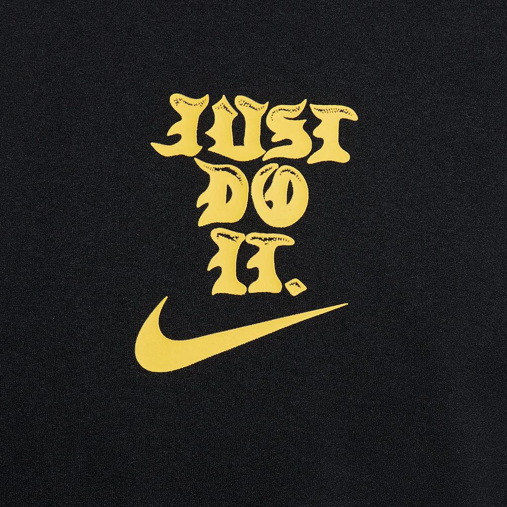 Nike Dri-FIT UV Hyverse Graficzny Nadruk z Napisem na Plecach Koszulka Fitness z Krótkim Rękawem Chroniąca przed Słońcem Szybkoschnąca Męska Top Czarny FB6895-010