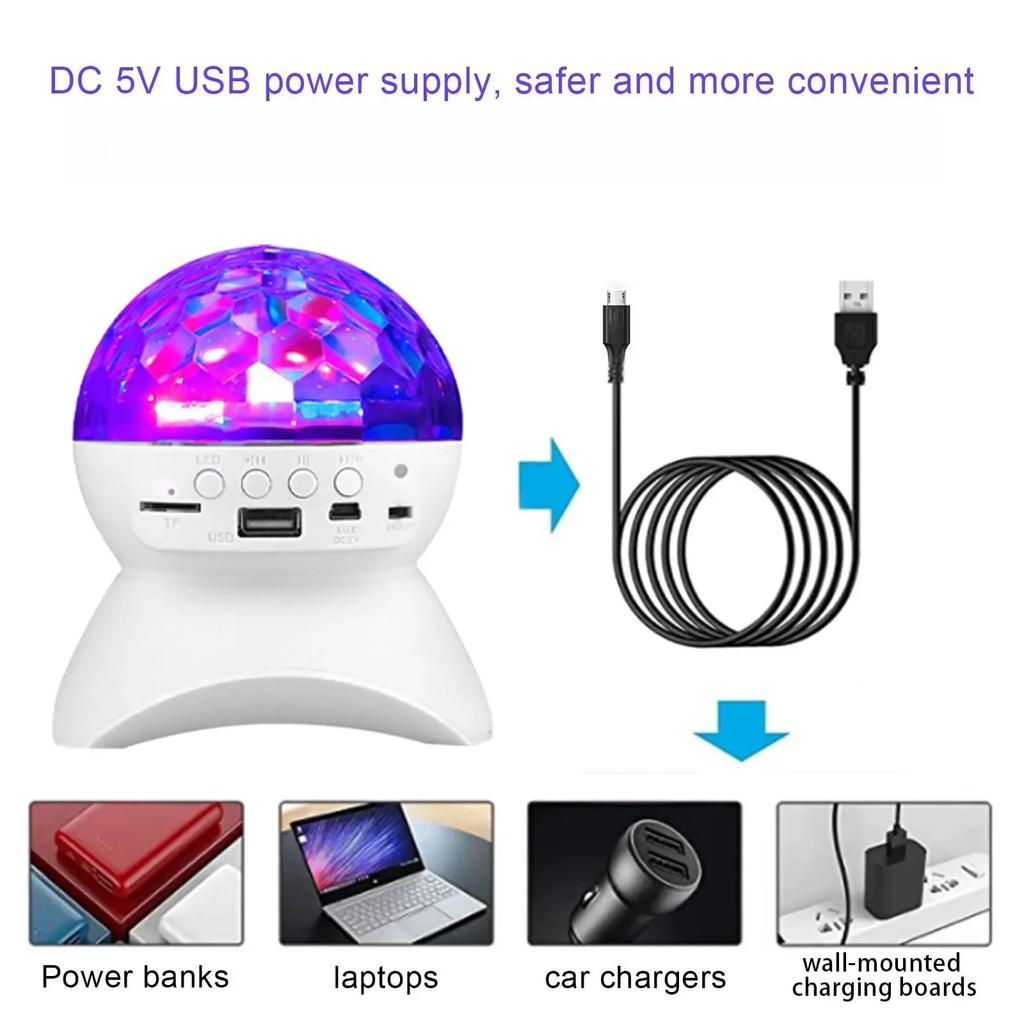 Lumină cu minge disco LED rotativă bluetooth muzică scenă decorare nuntă lumină ambientală lumină cu efect RBG reîncărcabilă prin USB
