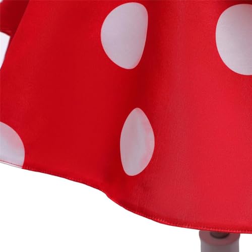 Dressy Daisy Minnie Mouse Halloween Costume for Girls, Kids, Polka Dot Skirt, Sleeveless Outfit with Headband, Red, Size 130, Ages 6-7