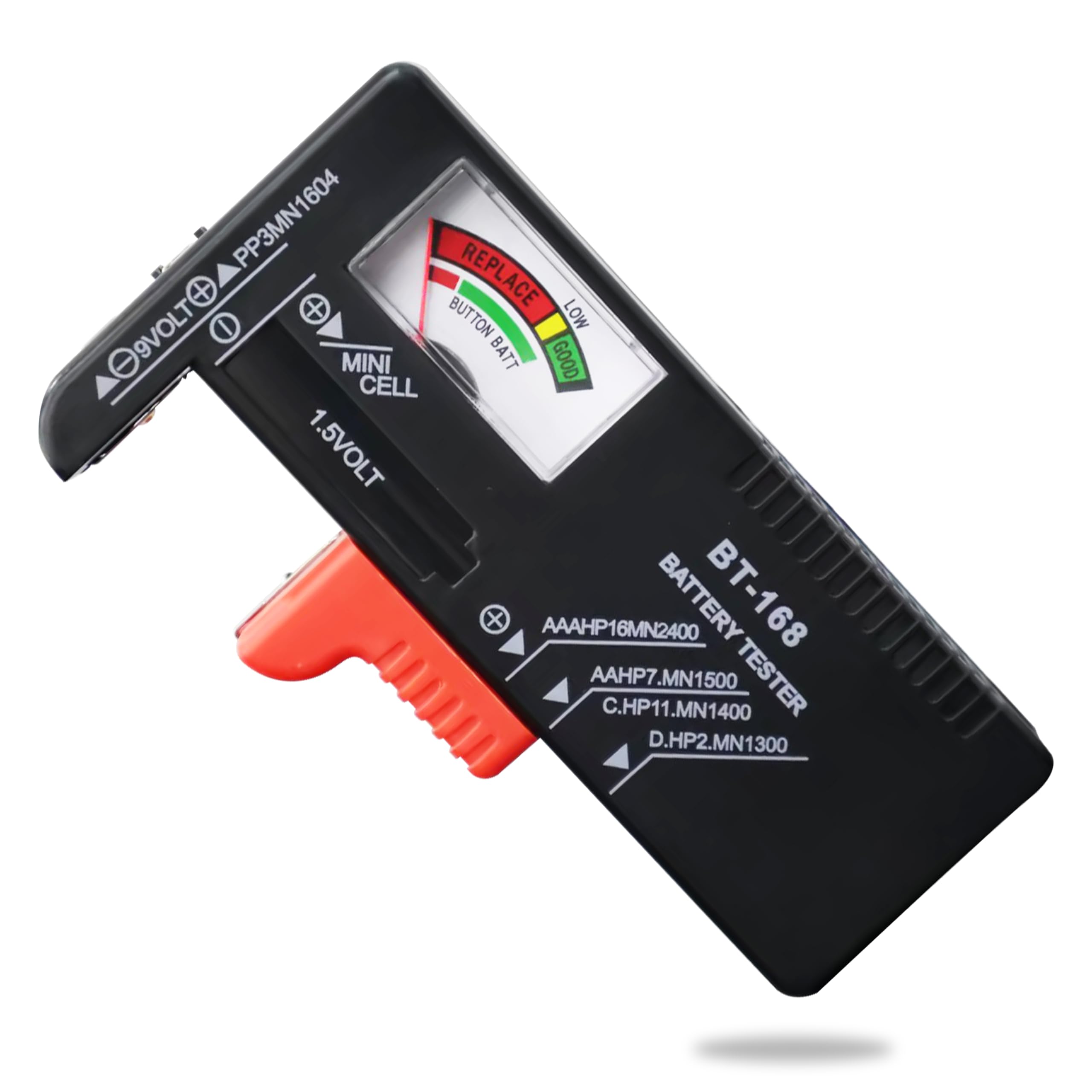 

Dlyfull Battery AA Battery Compatible with and 9V Alkaline Button No Power Supply Easy Battery Level Measurement Checker, Checker, D, C, AAA, чорний