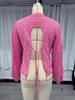 Backless Lace-Up Knitted Sweater - Women's Long Sleeve, Round Neck, Loose Fit, Sexy Design