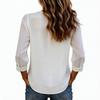 Damen V-Ausschnitt Shirt: Lässiges und Elegantes Boho-Farb-Spitzen-T-Shirt-Top