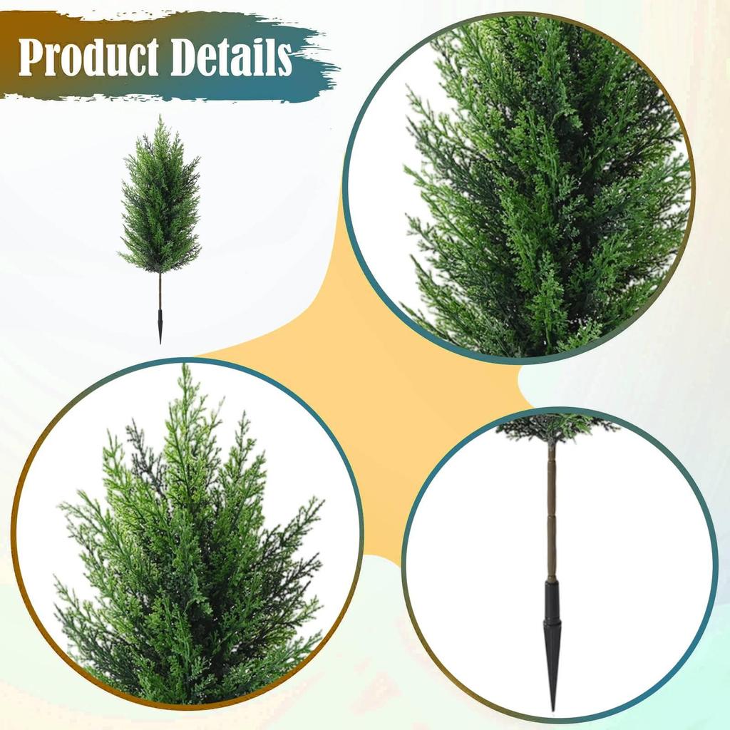 Artificial Cedar Topiary Tree Cypress Shrubs Faux Plants for Indoor Outdoor
