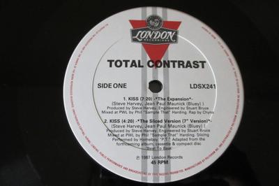 12inch Record TOTAL CONTRAST - Kiss LDSX241 London Records 1988 Canada Dance & Electronica Used