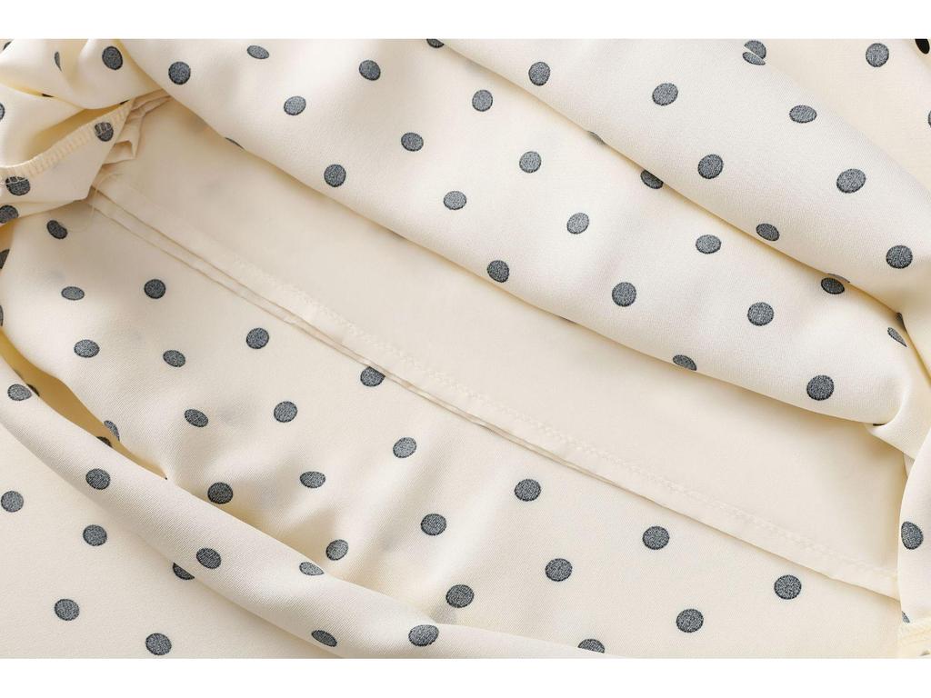 Herbstlicher gepunkteter figurbetonter Midi-Rock mit Seitenschlitz und elastischer Taille