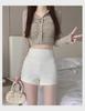 2024 Summer Women's High Waist White Casual Shorts - Sexy, Tight, Straight, Abdomen-Hugging Fit