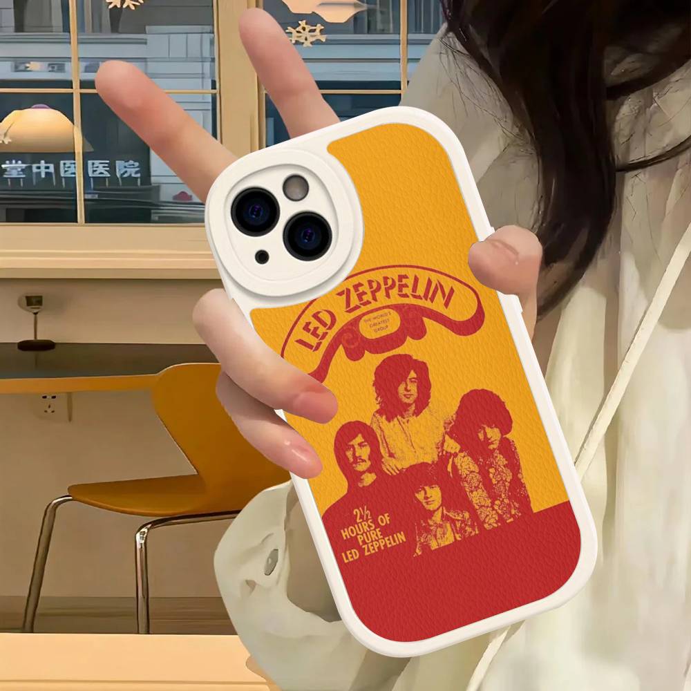 Rock Band L-Led Zeppelin For IPhone 16 15 14 16E 13 12 11 Pro Max Plus Phone Leather Case