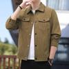 Men's 2025 Spring/Autumn Corduroy Stand Collar Jacket with Long Sleeves - Trendy and Versatile Brand Style